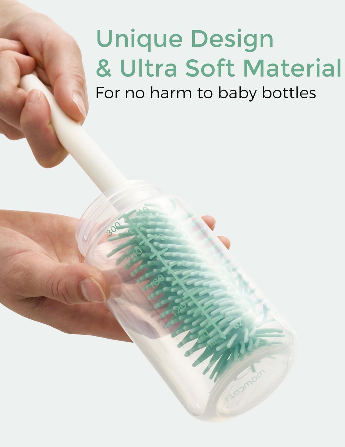 Momcozy Bottle Brush Set, Baby Bottle Cleaner Kit with Silicone Brush, Nipple Brush, Straw Brush, Soap Dispenser, Drying Rack, 7 in 1 Bottle Cleaning Tool, Green Ensemble de Support à Biberons de Voyage