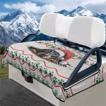 Yuyamidu Xmas Dachshund Paw Golf Cart Seat Covers Winter Warm Golf Cart Seat Towel Blanket Fits in Club Car Other 2-Seat Golf Carts Christmas Decoration