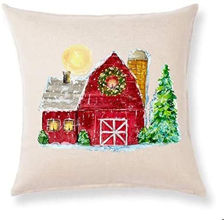 Red Barn Pillow Cover