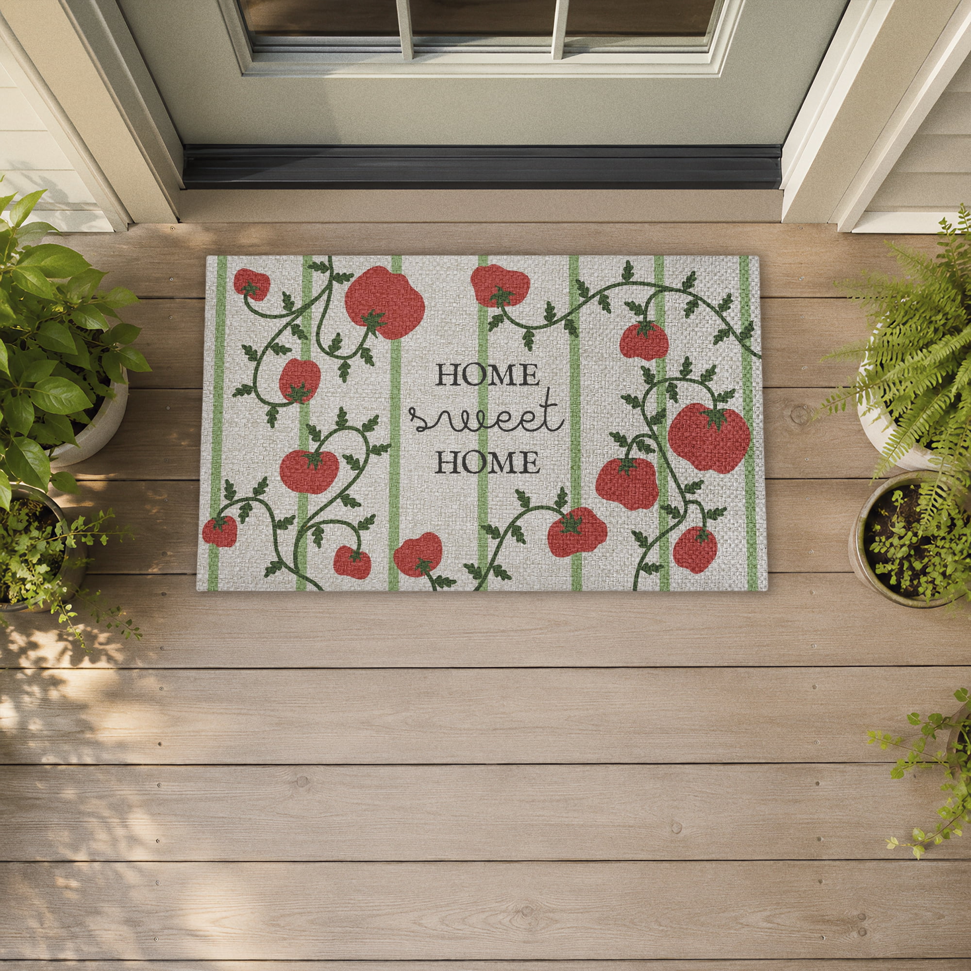 Stupell Industries Sweet Home Striped Tomatoes Printed Outdoor Imitation Sisal Floor Mat, design by Lil' Rue
