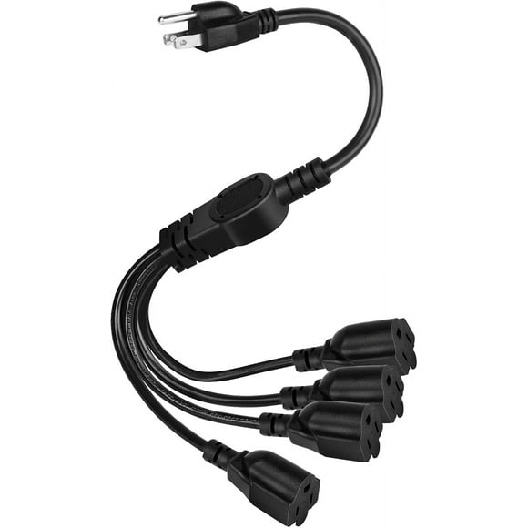 HWZWT Suitable for home 3-pin extension cord splitter 16AWG 15R type power cord
