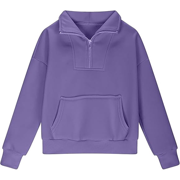 HNMKIU Kid's Sweatshirts Girls Half Zip Sweatshirt Quarter Zip Pullover Sweatshirts With Pocket Hoodie Sweater Fall Clothes For Teen Girls