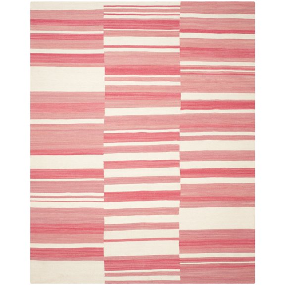 SAFAVIEH Kilim Caiside Striped Area Rug, Pink/Ivory, 9' x 12'