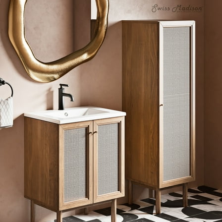 Classe Freestanding Linen Cabinet 60-Inch Toppan Oak