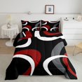 thumbnail image 1 of Erosebridal Black and White Red Bedding Full Comforter Set, Abstract Line Down Comforter, Geometry Home Decor Ultra Soft 3pcs, 1 of 8