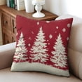 thumbnail image 4 of Merry Christmas Pine Tree Snowflake Throw Pillow Case Modern Square Cushion Covers 2 Pieces Christmas Pillowcase for Indoor Home Bedroom, 4 of 7