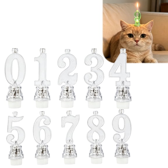 OANLKGI 10 Pcs LED Birthday Cake Candles,Reusable Number Birthday Candle Holder Set | 0-9 Digital Cake Candle Holders Set,Flashing Multicolor Changing LED Cakes Topper for Party Holiday Home