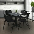 thumbnail image 2 of Regency Cain Small 30 in. Square X-Base Breakroom Table- Grey & 4 M Stack Chairs- Black, 2 of 8