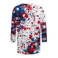 thumbnail image 4 of Cavosen Patriotic Tops for Women Petite Independence Day 3/4 Sleeve Crew Neck T Shirts American Flag Graphic Shirts Lady XL 4th of July Casual Shirts Red White and Blue Tunic Tees Patriotic Clothes, 4 of 5