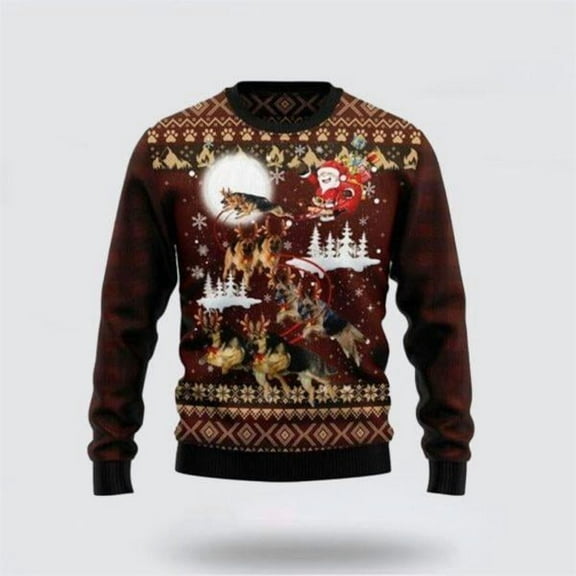 German Shepherd Dog Reindeers Car Christmas Sweater – Dog Lover Christmas Sweater