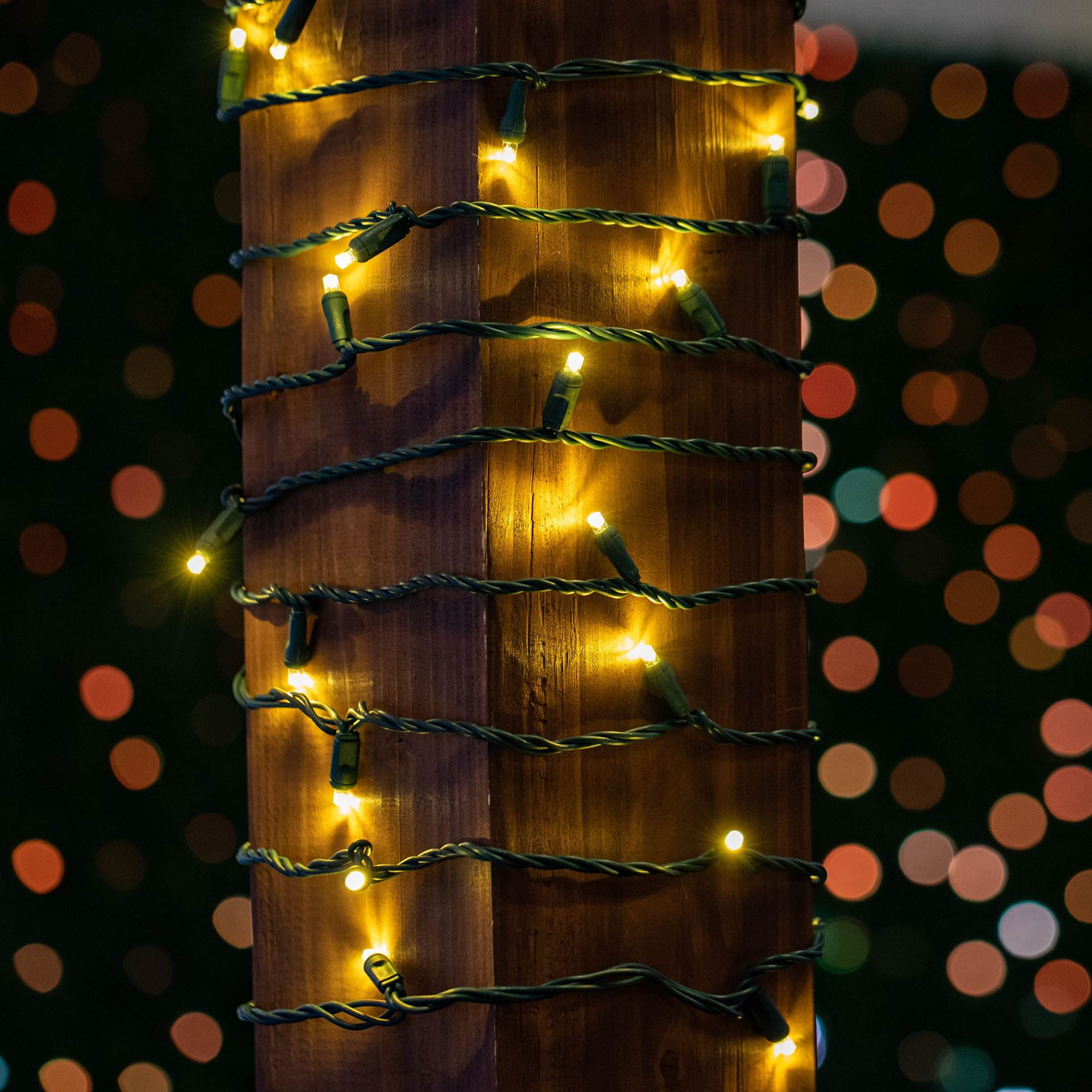 Novelty Lights 25FT 50 Light LED Warm White, Outdoor String Lights, Corded Electric, Dimmable