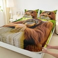 thumbnail image 3 of Castle Fairy Brown Monkey 3pcs Twin Sheet Sets,Jungle Wildlife Twin Fitted Sheet,Woodland Animal Breathable Flat Sheet,Ultra Soft Rustic Home Decor, 3 of 7