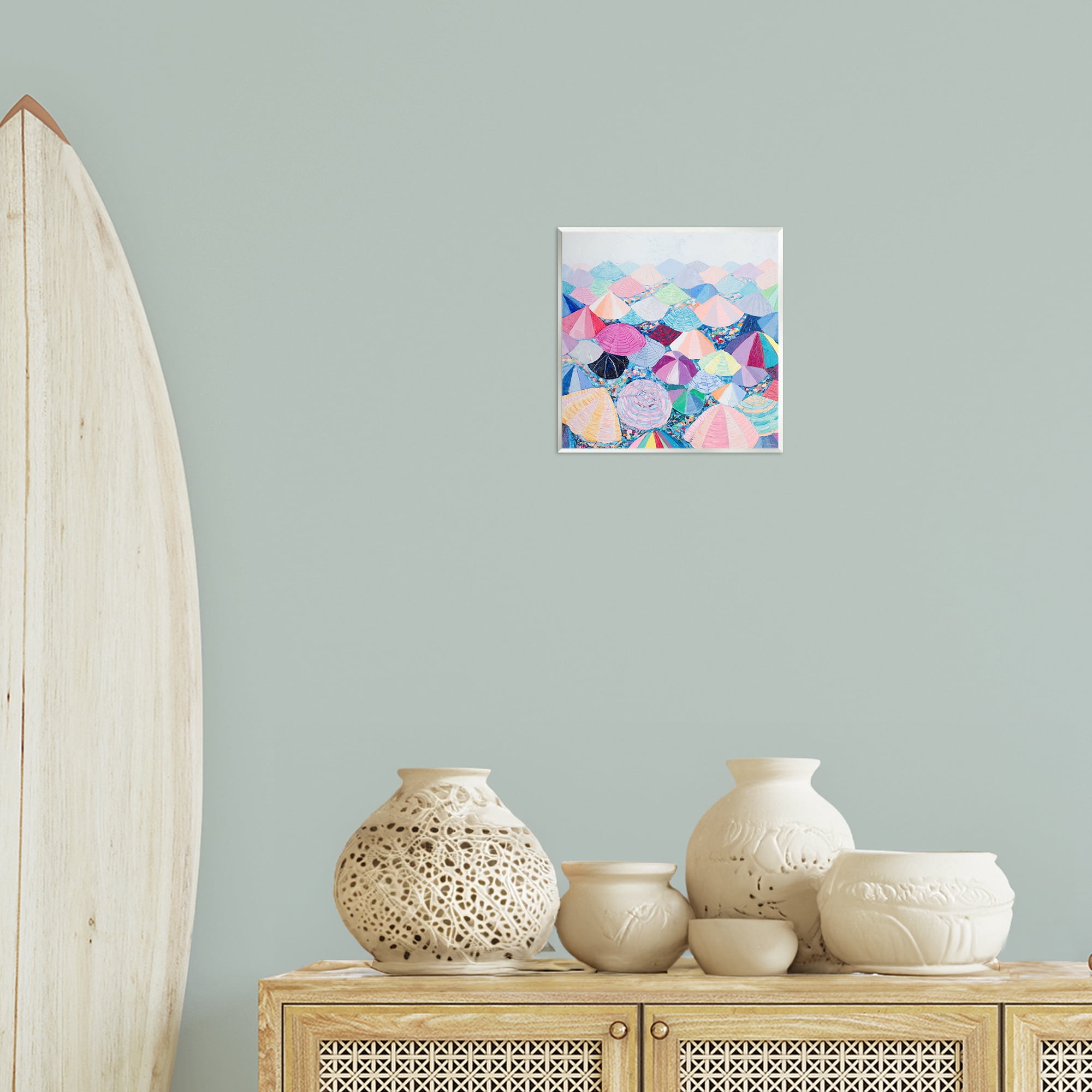 Stupell Industries Pastel Umbrella Nation Abstract Painting Unframed Art Print Wall Art, 12 x 12