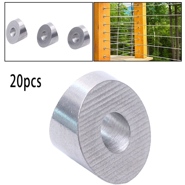 20pcs Stainless Steel Angle Beveled Washer 30 Degrees For 3/8'' 1/4'' Cable Railing Kit Deck Stair Railing Guardrail Accessories