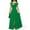 Green, variant on Jjayotai Women's Sexy Cold Shoulder Front Slit Flare Maxi Dress, V Neck Ruched Split A Line Long Party Dresses Green~ M