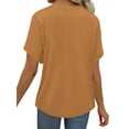 thumbnail image 4 of MOSHU Deep V Neck Womens Tops Curved Hem Shirts for Women Fashion Trendy Blouses Casual Loose Fit Tees Tops, 4 of 9