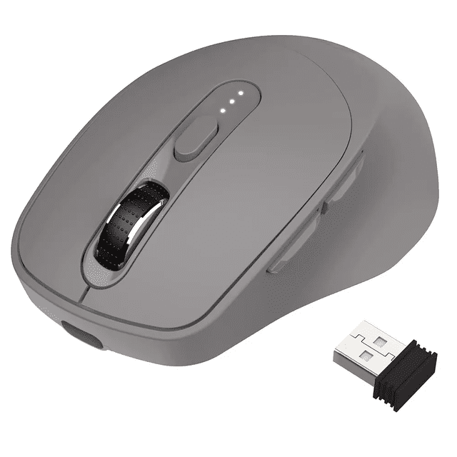 Mouse Inalámbrico Silencioso BLOOSOM Ergonómico Gris