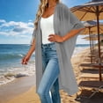 thumbnail image 2 of Women's Lightweight Open Front Knit Cover Up Cardigan Sweater With Loose Fit Breathable Fabric Casual Daily Wear Loungewear Travel Vacation Outfits Ultra Soft All Day | CSEONE,Gray M, 2 of 9