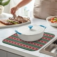 thumbnail image 2 of Red and Green Christmas Snowman Pattern Dish Drying Mat for Kitchen 1 Pack, Ultra Absorbent Microfiber Dishes Drainer Mats,16x18in(41x46cm), 2 of 6