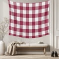 thumbnail image 5 of Plaid Red, Tapestry for Bedroom Wall Hanging Tapestry, Abstract Minimalistic Geometric Lattice Ceiling Backdrop Tapestries Poster Blanket Wall Decor for Teens Room Living Room Dorm 59" x 79", 5 of 8