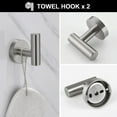 thumbnail image 4 of 5-Piece Bathroom Hardware Set Brushed Nickel, Towel Rack Set Stainless Steel Wall Mounted - Include 23.6 in Bath Towel Bar, 2 Robe Towel Hooks, Toilet Paper Holder and Towel Ring, 4 of 5