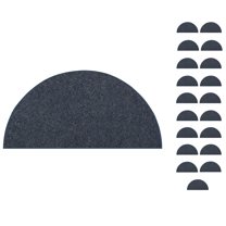 Furnish My Place Modern Plush Solid Petrol Blue Color Rug - Pets and Kids Friendly Rug, Indoor/Outdoor Mat, Area Rugs Great for Kids, Pets, Living Room, Made in USA, 18" x 36" Half Round - Set of 20