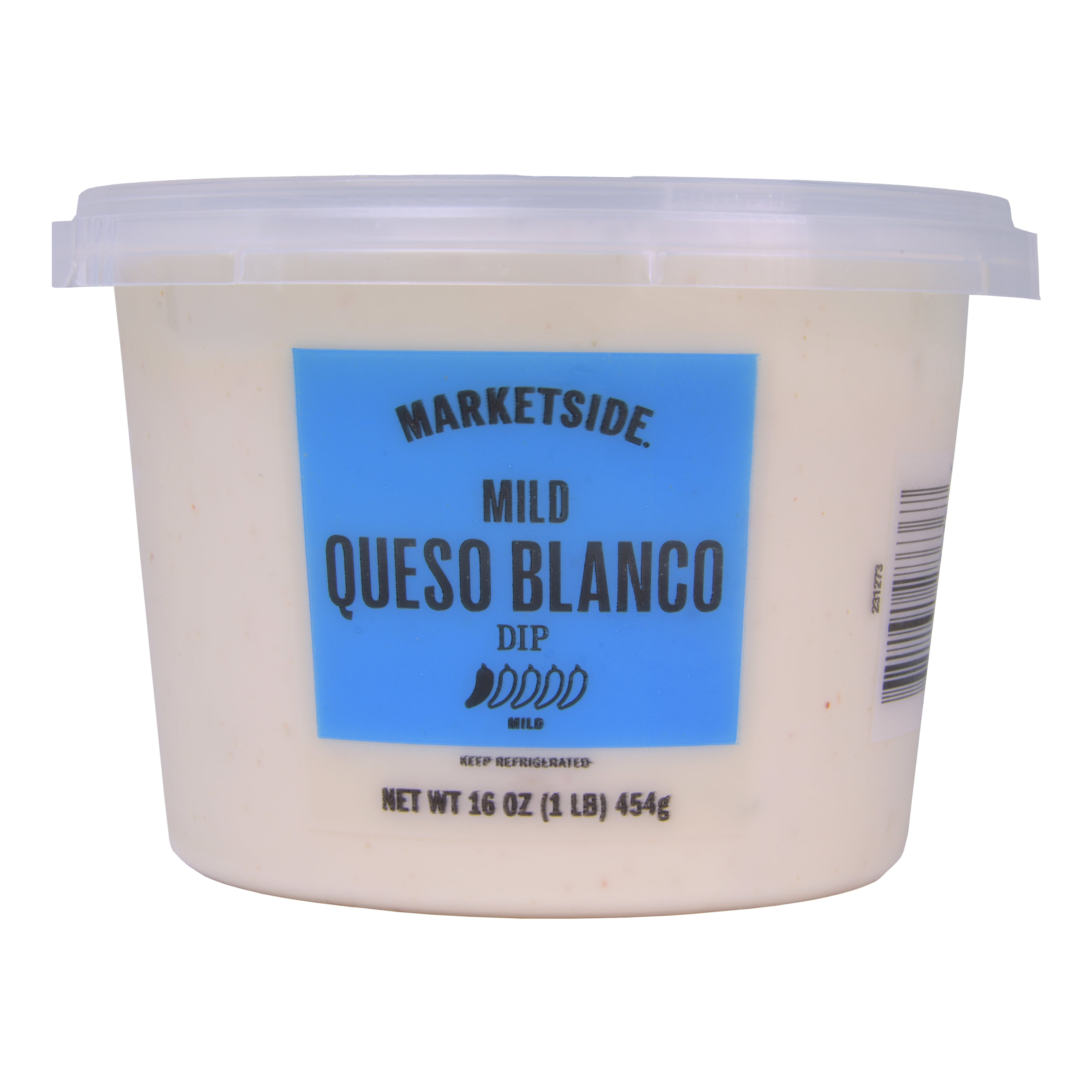 Marketside Mild Queso Blanco Cheese Dip 16 oz Reclosable Tub for