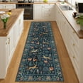 thumbnail image 6 of DUKINO 2x10 Rug for Hallway, Washable Kitchen Runner Rug with Non Slip Backing, Soft Low Pile Vintage Animal Runner for Bedroom, Kitchen, Hallway, Entryway, Laundry, Navy Blue, 6 of 8