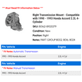 thumbnail image 2 of Right Transmission Mount - Compatible with 1990 - 1993 Honda Accord 2.2L 4-Cylinder 1991 1992, 2 of 2