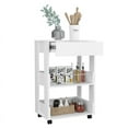 thumbnail image 5 of Atlin Designs Modern Wood Kitchen Island with 2 Open Shelves in White, 5 of 11