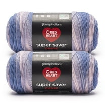 Red Heart® Super Saver Ombre™ #4 Worsted (Medium) Acrylic Yarn, Peaceful 10oz/283g 482 Yards (2 Pack)