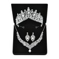 thumbnail image 1 of Guardurnaity 3 unids/set de joyería nupcial de cristal, collar de diamantes de imitación, pendiente, tocado de boda, accesorio de vestir decorativo Ropa, zapatos y accesorios Miscelánea Guardurnaity AP017661-01B, 1 of 6