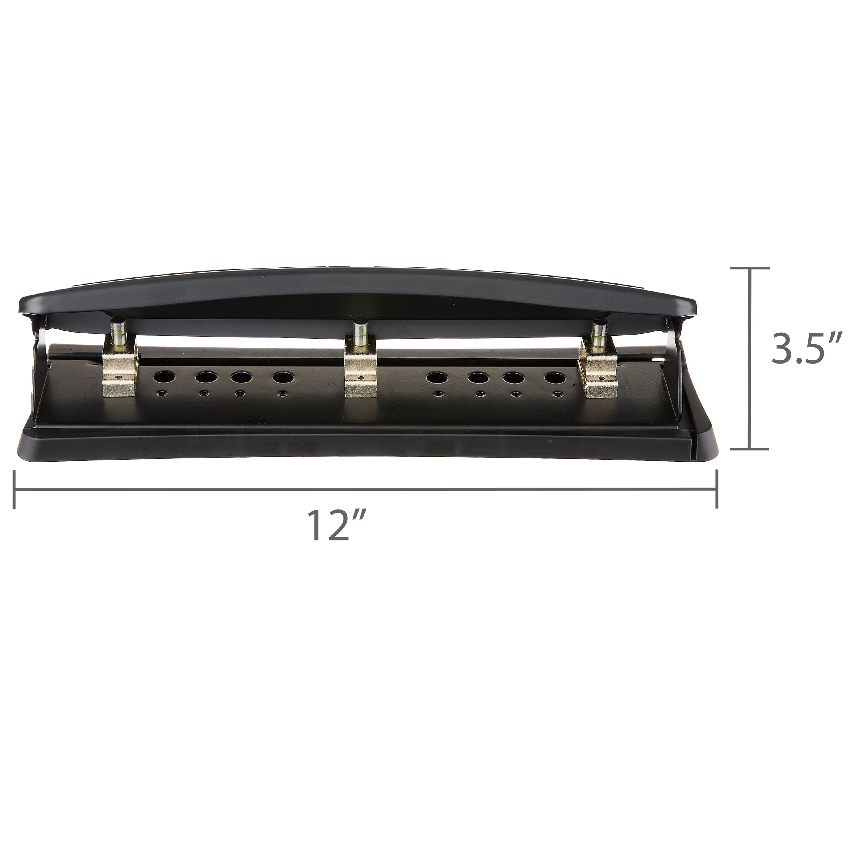 Pen+Gear 3-Hole Manual Hole Punch with Removable Chip Tray, 15-Sheet Capacity, Black