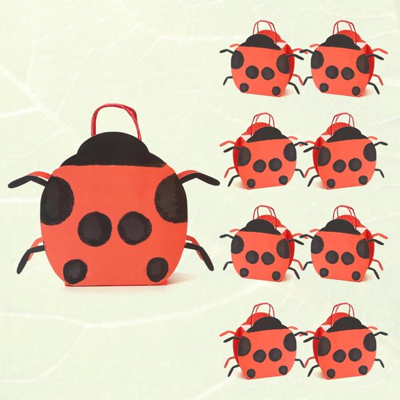 Cheerland Ladybug Gift Bags, 8 Count, for Pastel Garden Woodland Theme Celebrations