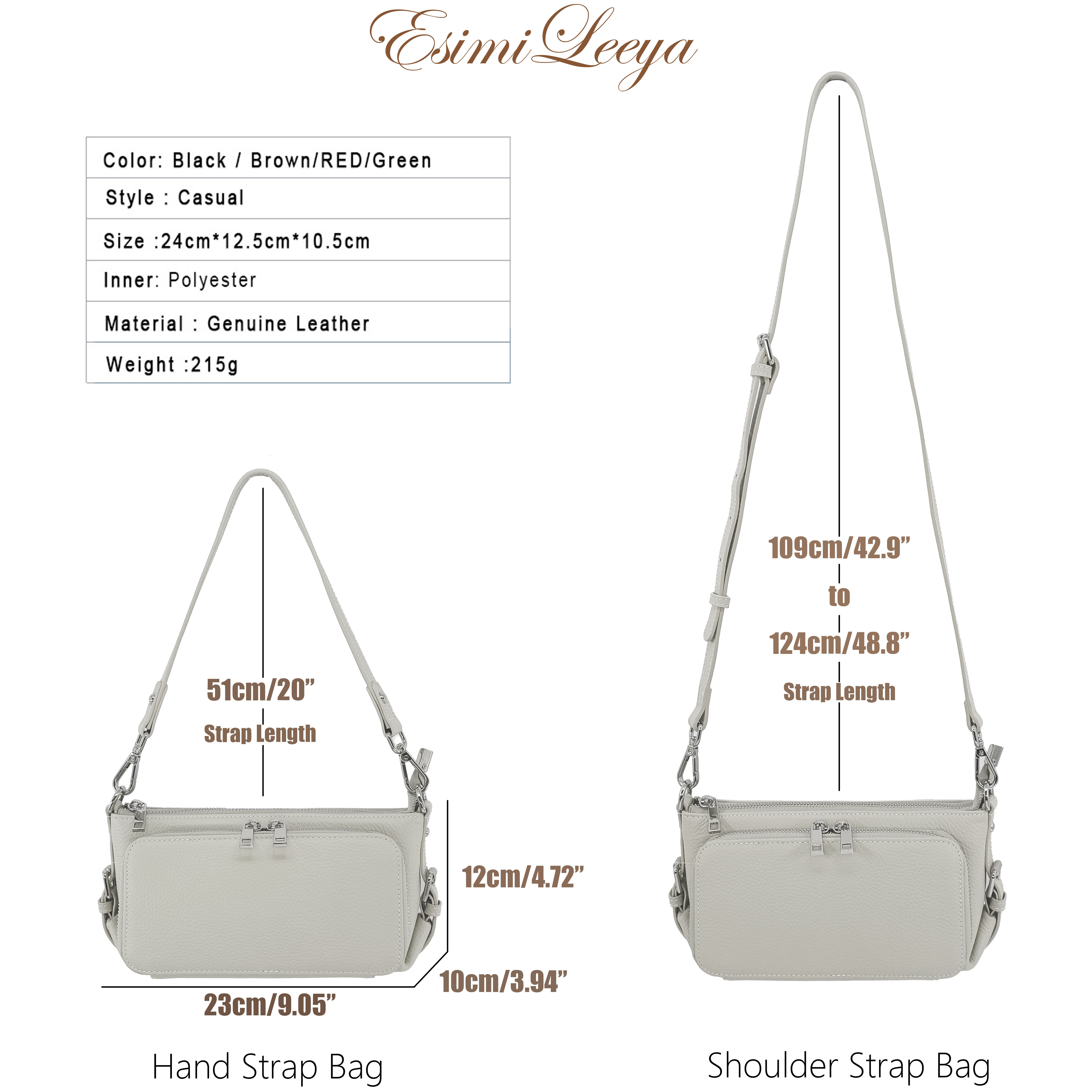 PORT&LOTUS Small Compact Genuine Leather Crossbody Bag for Women Real Leather Purses for Women with Shoulder and Hand Strap Handbags for Women with Built in Wallet