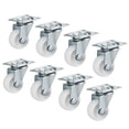 thumbnail image 1 of Unique Bargains 8Pcs 1.18 Inch Swivel Casters Wheels PP Plastic Wheel Top Plate Mounted White, 1 of 5