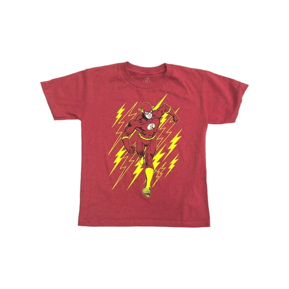 The Flash Boys Red & Yellow Short Sleeve Super Hero Tee Shirt T-Shirt Large