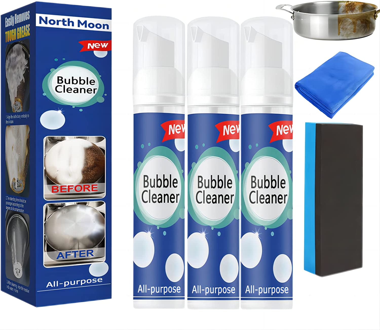 Foaming Heavy Oil Stain Cleaner, Bubble Cleaner Foam, AllPurpose Rinse