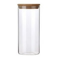 thumbnail image 2 of JUNWELL Transparent Clear High Cylinder Glass Sealed Kitchen Storage Bottle Jar with Lid, 2 of 2