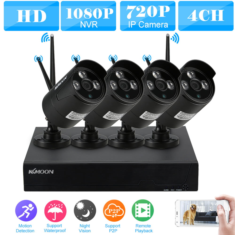 4CH HD 1080P WiFi NVR 960P Audio Camera Outdoor Motion Alert Security System 1TB 