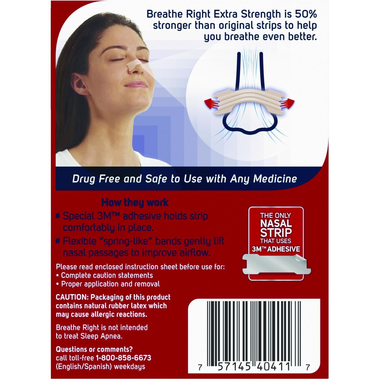 Breathe Right Extra Strength Tan Nasal Strips, Nasal Congestion Relief due to Colds & Allergies, Drug-Free, 44 count