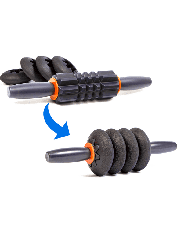 BRAZYN - Morph Massage Stick (4 x Massage Rings) - Portable Muscle Roller For Multiple Muscle Groups - High-Density Foam For Deep Tissue Massage