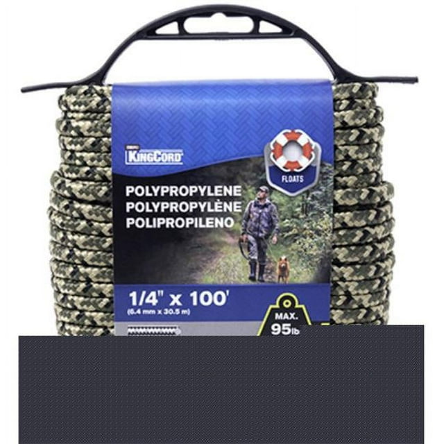Mibro 302311BGV1 0.25 in. x 100 ft. Polypropylene Diamond Braid Rope, Camouflage