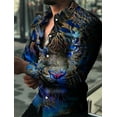thumbnail image 1 of Camisa de hombre Camisa gráfica Animal Tigre Estampado 3D Exterior Casual Manga larga Botones Ropa Moda Casual Cómoda, 1 of 6