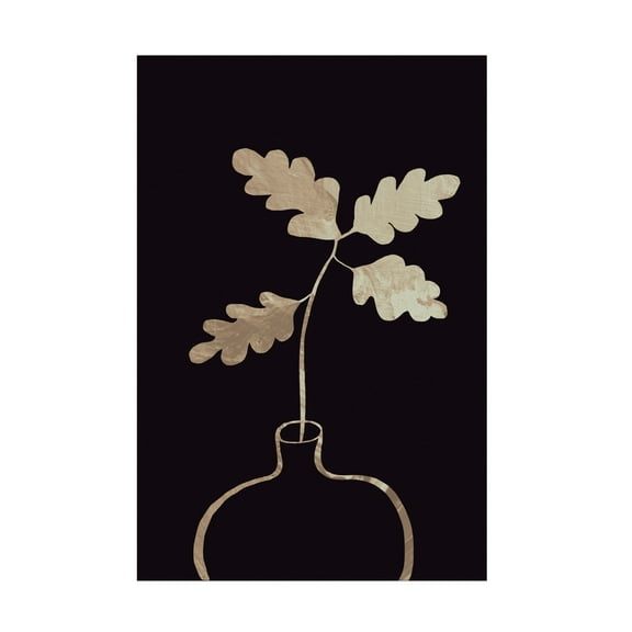 Trademark Fine Art Pictufy Studio II Leaves in vase gold Canvas Wall Art