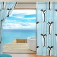thumbnail image 4 of Splicing Pattern Penguin On Cyan Background Semi Sheer Curtains Window Voile Drapes Panels Treatment-55X78in for Living Room Bedroom Kids Room, 4 of 4