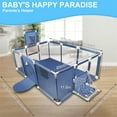thumbnail image 5 of Extra Large Baby Playpen 71” x 48” with Basketball Hoop & Soccer Goal,  Safe No-Gap Baby Play Yard with Mesh,  Sturdy Steel Frame, Zipper Door , Indoor Toddler Activity Center, 5 of 8
