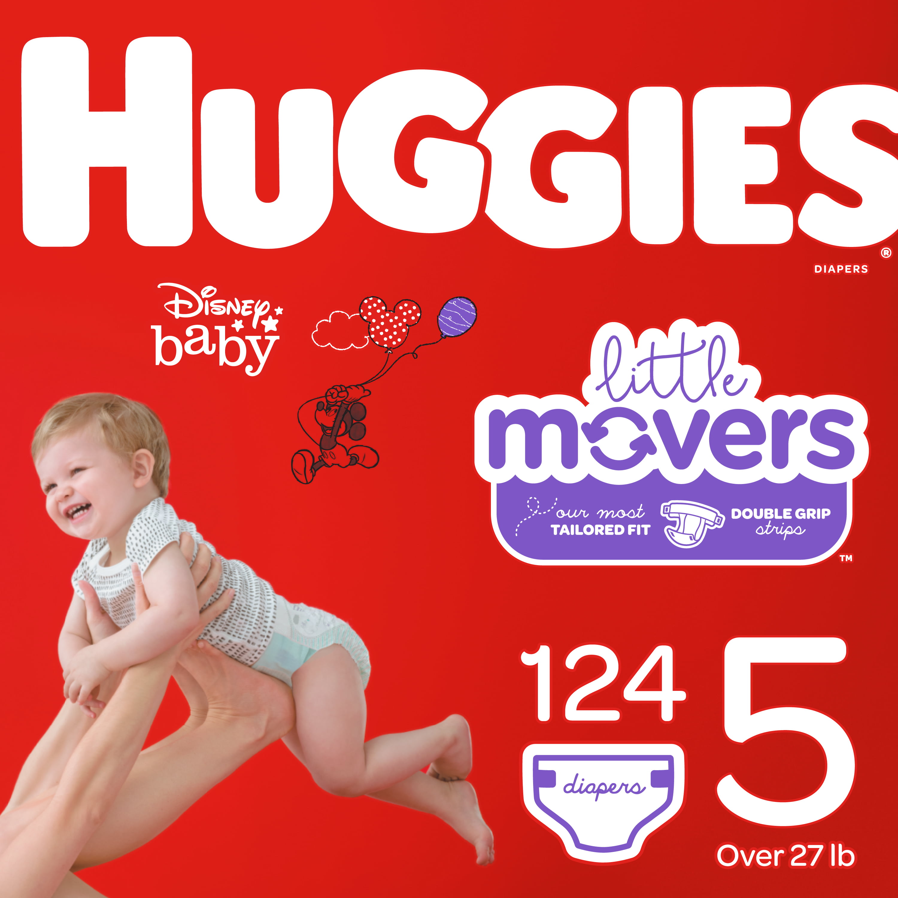 HUGGIES Little Movers Diapers Size 5 124 Count Walmart com 