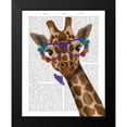 thumbnail image 2 of Fab Funky 15x18 Black Modern Framed Museum Art Print Titled - Chewing Giraffe 1, 2 of 5