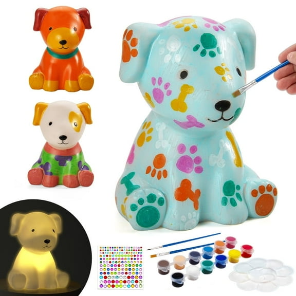 DIY Dog lamp paint your own lamp – Art Craft Set for Ages 3-12, Birthday Gift Painting Kit